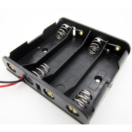 Portapilas 4 AA con cables PP-4AAC