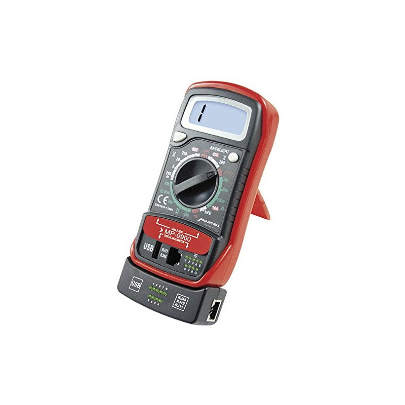 MultÍmetro digital con probador de cables y redes