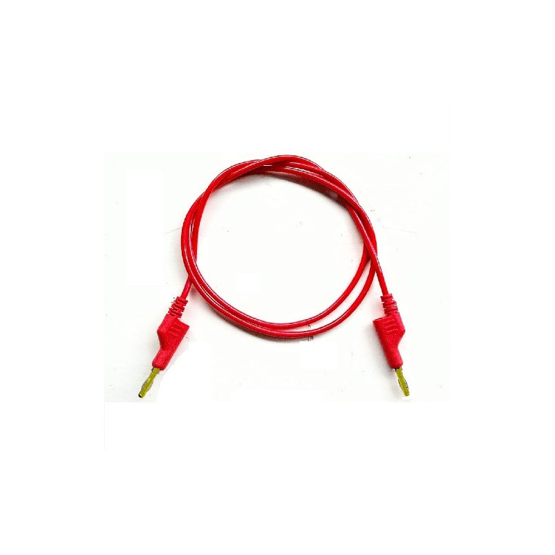 Cable banana banana apilable 1m rojo punta dorada