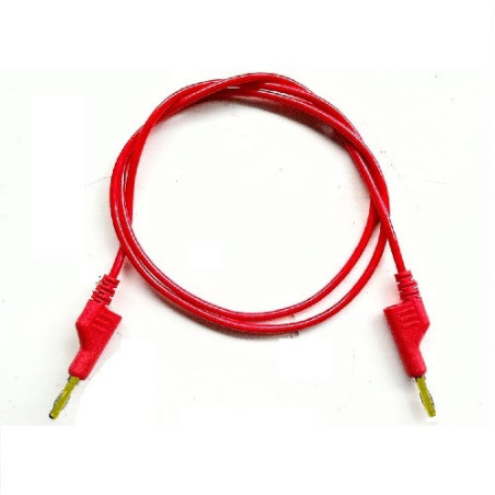 Cable banana banana apilable 1m rojo punta dorada