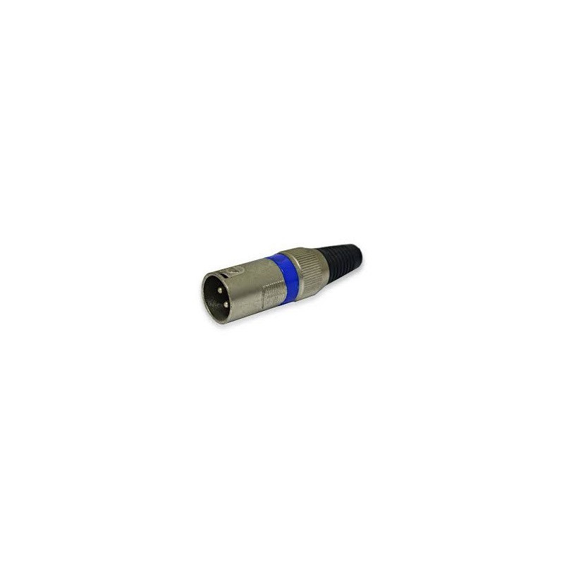 Conector Canon XLR macho metalico plug CA-205MLBL