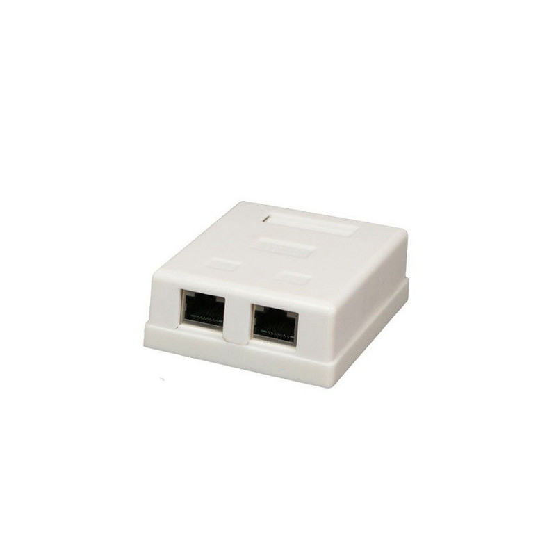 Roseta de pared 2 jacks keystone RJ45 cat5E