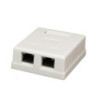Roseta de pared 2 jacks keystone RJ45 cat5E