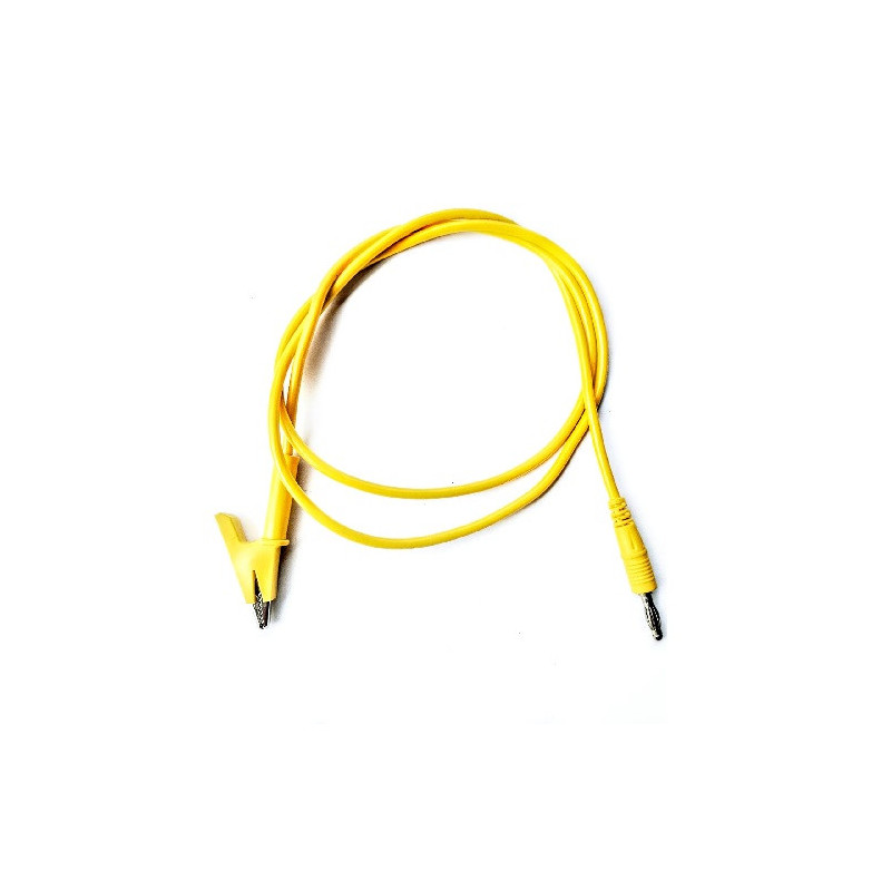 Cable banana caimán 1m reforzado amarillo