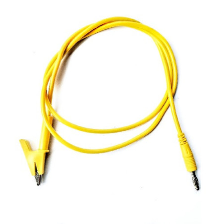 Cable banana caimán 1m reforzado amarillo