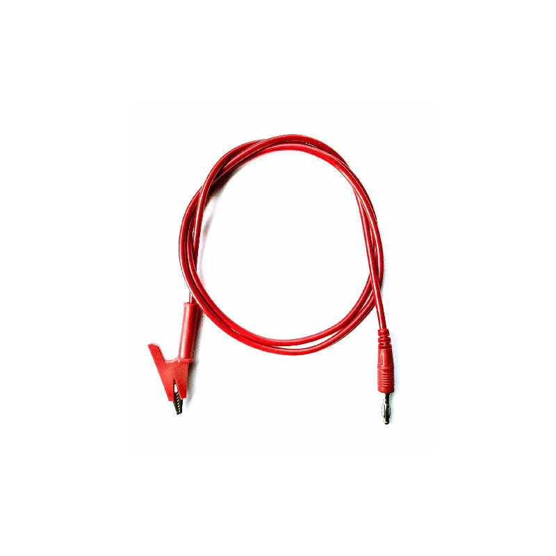 Cable banana caimán 1m reforzado rojo