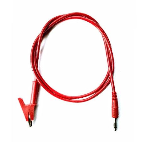 Cable banana caimán 1m reforzado rojo