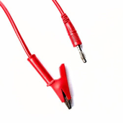 Cable banana caimán 1m reforzado rojo