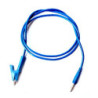 Cable banana caimán 1m reforzado azul