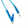 Cable banana caimán 1m reforzado azul
