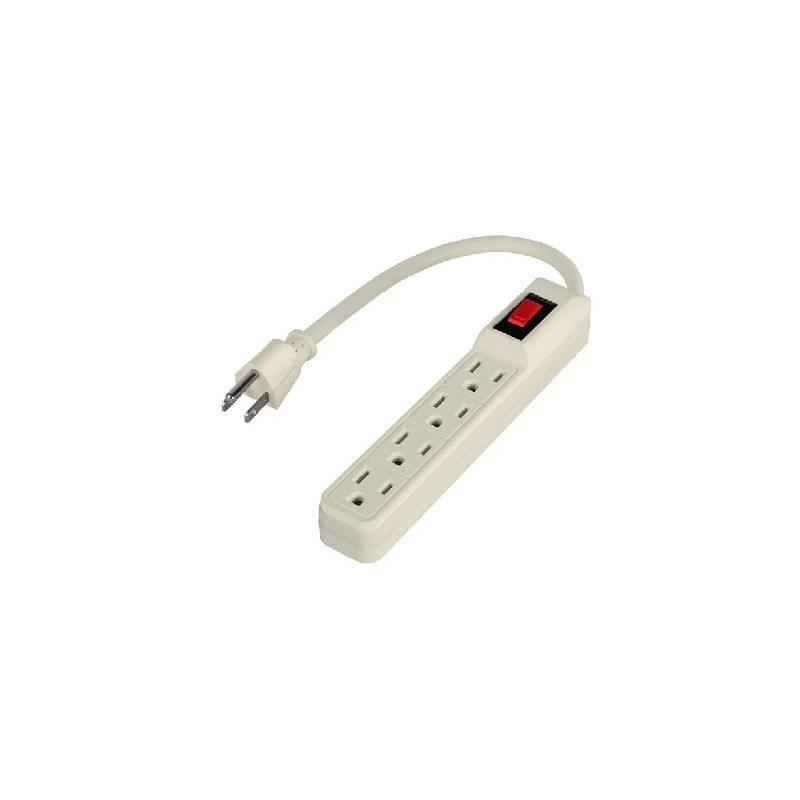 Barra multicontacto 4 entradas c/luz indicadora