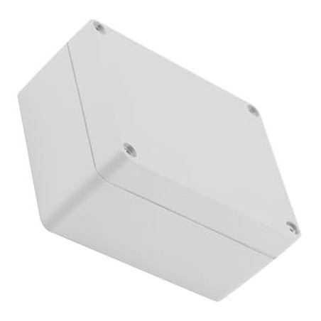 Gabinete gris con 11x11x6.4cm con conexiones