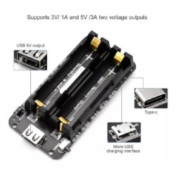 Módulo cargador de 2 baterías 18650
